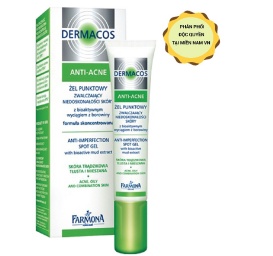 DERMACOS ANTI-ACNE  ANTI-IMPERFECTION SPOT GEL WITH BIOACTIVE MUD EXTRACT (Gel chấm tác dụng nhanh trên mụn) 